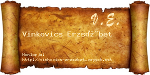 Vinkovics Erzsébet névjegykártya